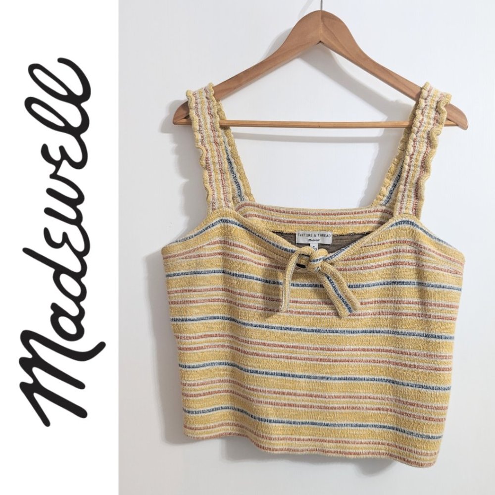 Madewell Terrycloth Tie-Front Crop Top Women's Size Medium